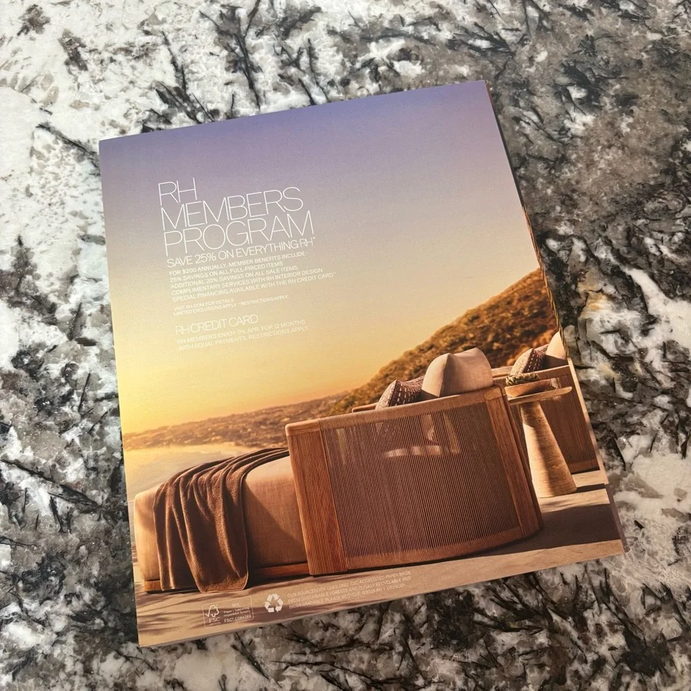 Restoration Hardware Outdoor 2025 Catalog Sourcebook